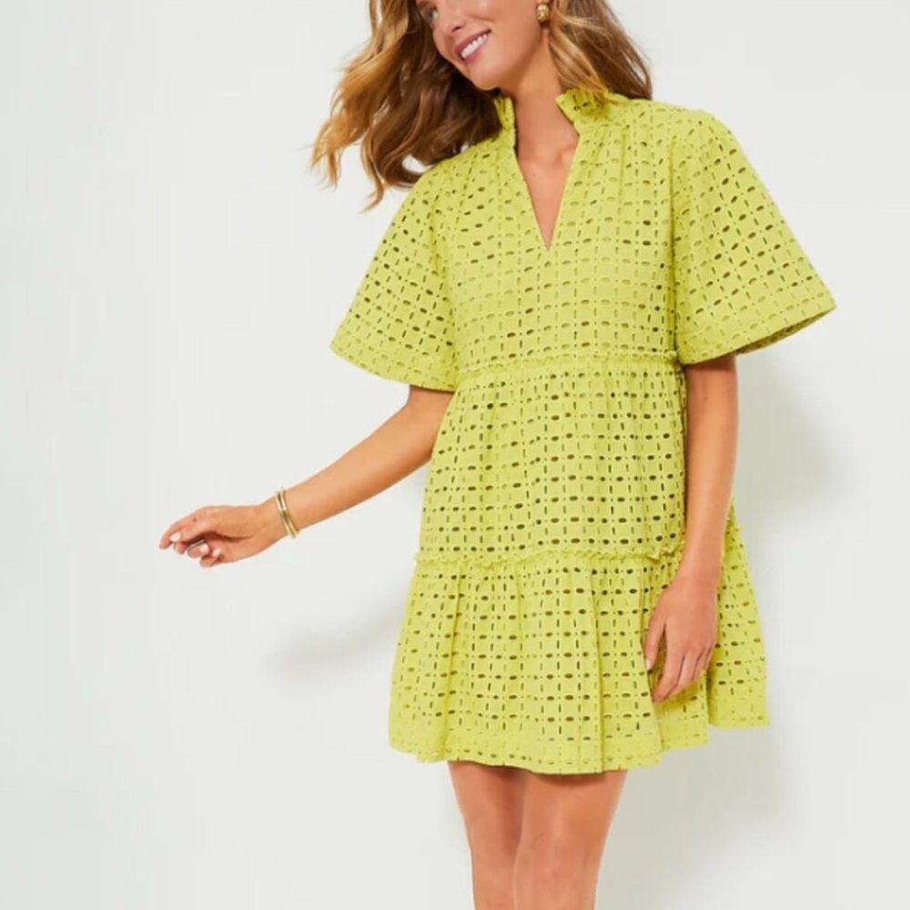 Tuckernuck Lemongrass Eyelet Crawford Dress XXXL 100% Cotton Perfect EUC